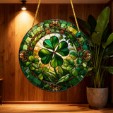 Shamrock Stained-Glass Acrylic Suncatcher: A Symbol of God’s Provision