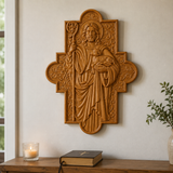 God's Shepherd religious gift Wooden carved chrirstian wall art