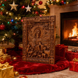 The Good Shepherd Beechwood Icon – Hand-Carved Christian Home Decor | Christ the Shepherd Wall Art