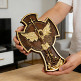 Archangel Michael Solid wood carving gift - Hand carved from a whole piece of wood