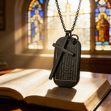 Lord’s Prayer Cross Dog Tag Necklace: Faith That Rides With You