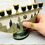 Hand-Painted Jerusalem Holy City Menorah: Light Up the Spirit of the Sacred City
