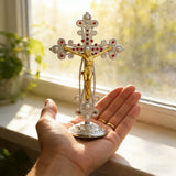 Ornate Jesus Crucifix Figurine: Elegance & Faith in One