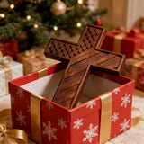 American Flag Cross - Carved in Natural Wood