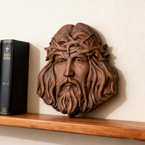 Handcrafted Beechwood Jesus Thorn Crown Wall Hanging — A Sacred Reminder of His Everlasting Love