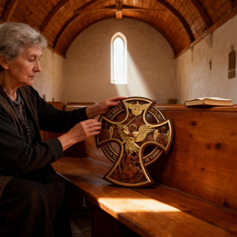 Orthodox Archangel Michael Wooden Sculpture - Gives Us Strength and Courage to Move Forward