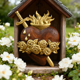 Holy Family Three Sacred Hearts Wooden Wall Decoration