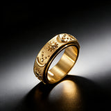 Sun, Moon & Stars Rotating Fidget Ring | Celestial Anxiety Relief Jewelry