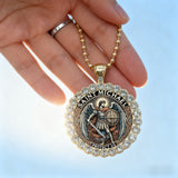 Saint Michael Defender Glass Keychain & Necklace: Carry His Protection With You