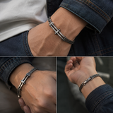 Minimalist Double‑Row Chain Bar Stainless Steel Bracelet