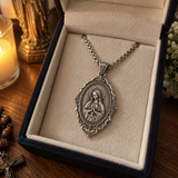 Virgin Mary Prayer Medal Necklace – S925 Sterling Silver Catholic Pendant