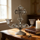 Jesus Cross Candelabra: Faith in Every Glow