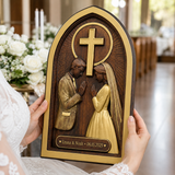 Hand-Carved Beechwood Christian Marriage Prayer Plaque – Personalized Wedding & Anniversary Gift