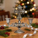 Jesus Cross Candelabra: Faith in Every Glow