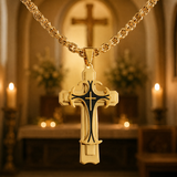 Triple Stainless Steel Cross Necklace
