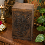Handcrafted Beechwood Tree of Life Urn — A Testament to Eternal Life in Christ 🌿✞