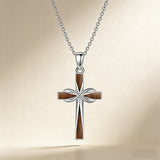 Vintage Wood Grain Cross Necklace – Timeless Faith & Modern Craft