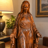 Hand-carved boxwood icon of the Immaculate Heart of Mary