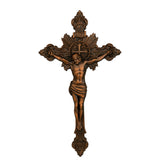 Wood carving of the Cross of the Order of Saint Benedict - with base