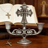 Jesus Cross Candelabra: Faith in Every Glow