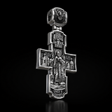 Orthodox S925K Silver Double-Sided Engraved Jesus Christ Crucified and Saints Orthodox Necklace