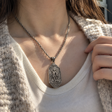 Saint Michael the Archangel 925 Sterling Silver Pendant Necklace—Christian Medal Featuring Sword and Shield Motifs