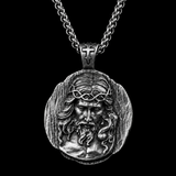 Crown of Thorns Jesus Double‑Sided Medallion Necklace, Stainless Steel Sacred Heart Pendant for Men Product Parameters