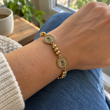 St. Benedict Medal Beaded Bracelet – 304 Stainless Steel Catholic Faith Jewelry
