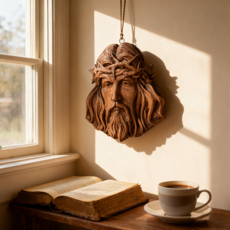 Handcrafted Beechwood Jesus Thorn Crown Wall Hanging — A Sacred Reminder of His Everlasting Love