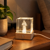 St. Francis of Assisi  Crystal Lamp: A Beacon of Peace & Creation