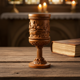 Boxwood "Last Supper" Chalice  Hand-Carved Communion Cup | Eternal Symbol of Redemption & Fellowship