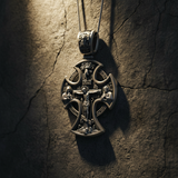 Double-sided S925k silver pendant depicting the Passion of Christ and St. George slaying the dragon.