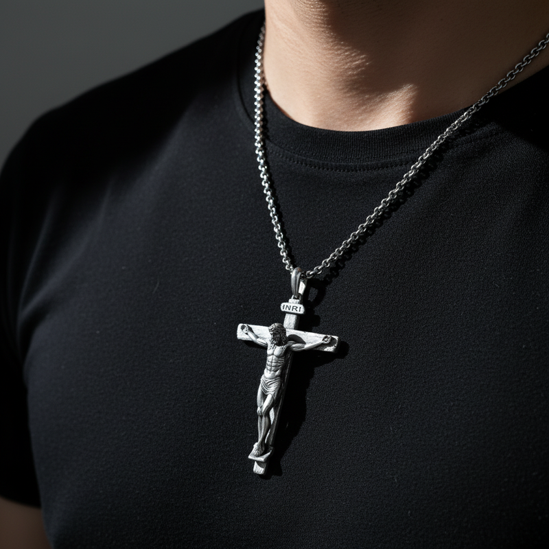 INRI Jesus Crucifix Cross Pendant Necklace – BGCOPPER