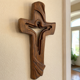 Jesus Ascends the Cross Wood Carving
