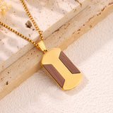 Stainless Steel & Wood Dog Tag Necklace – Nature, Strength & Minimalist Elegance