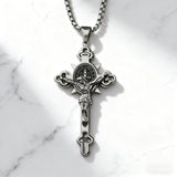 St. Benedict Exorcism Cross Necklace - Bless you and your family