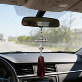 Vintage Crystal Cross Car Hanger – A Divine Guardian for Every Journey