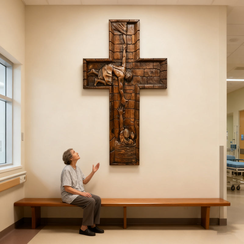 Savior Large Size Wood Sculpture