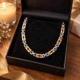 Men’s Christian Cross Link Necklace & Bracelet – 316L Titanium Steel Faith Jewelry