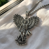 S925K Silver Saint Michael Pendant: Courage in the Heart
