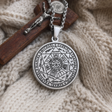 Vintage Titanium Seven Archangel's Seal Pendant - Amulet against evil eyes, curses, spells