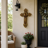 Hand-Carved Beechwood Our Lady of Guadalupe Wall Cross – Catholic Christian Home Décor