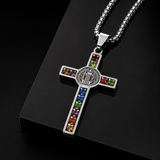 Gemstone St. Benedict Cross Necklace: Wear Protection & Faith With Radiance