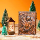 Archangel Chamuel wood carving -Angel of Peaceful Relationships