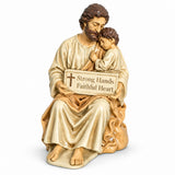 Saint Joseph & Child Jesus Resin Figurine – Strong Hands, Faithful Heart Christian Home Decor