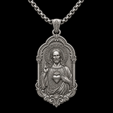 S925 Sterling Silver Sacred Heart of Jesus Pendant Necklace – Catholic Christian Faith Jewelry