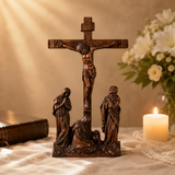 New Product Jesus crucifixion scene ornaments - size and finish detail