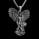 S925K Silver Saint Michael Pendant: Courage in the Heart