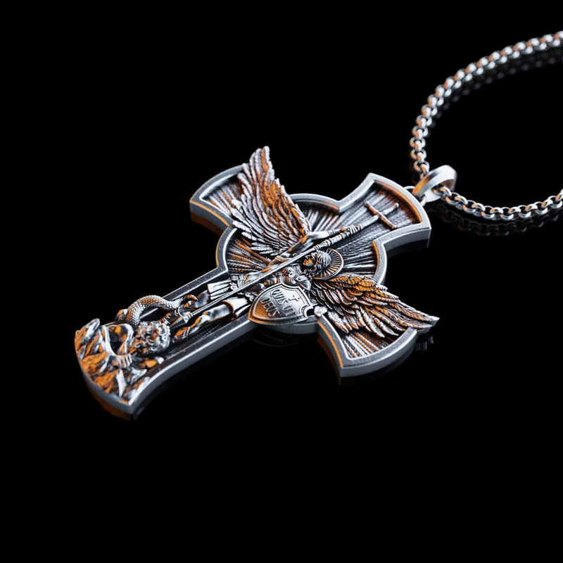 New titanium steel Archangel St. Michael necklace