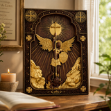 Archangel Michael Square Wooden Icon Religious Gifts - Best Wood Carving Wall Decor